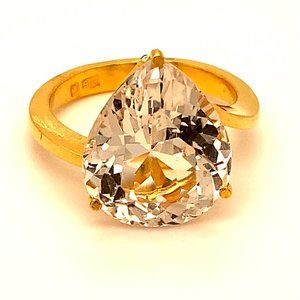 Certified Imperial Topaz 11.70ct Solid 22K Ring